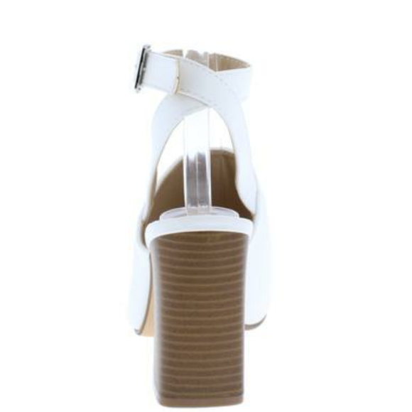 White Chic Block Heels (BUY) - Picture 3 of 3